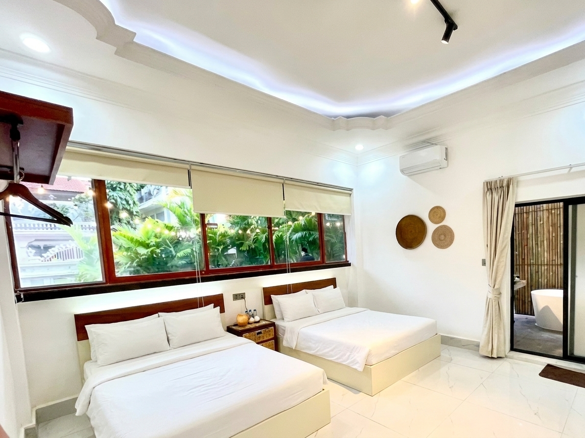 Deluxe Quad room with Bathtub